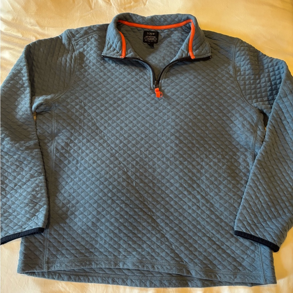 J. Crew Blue Quilted Sweatshirt Hoodie